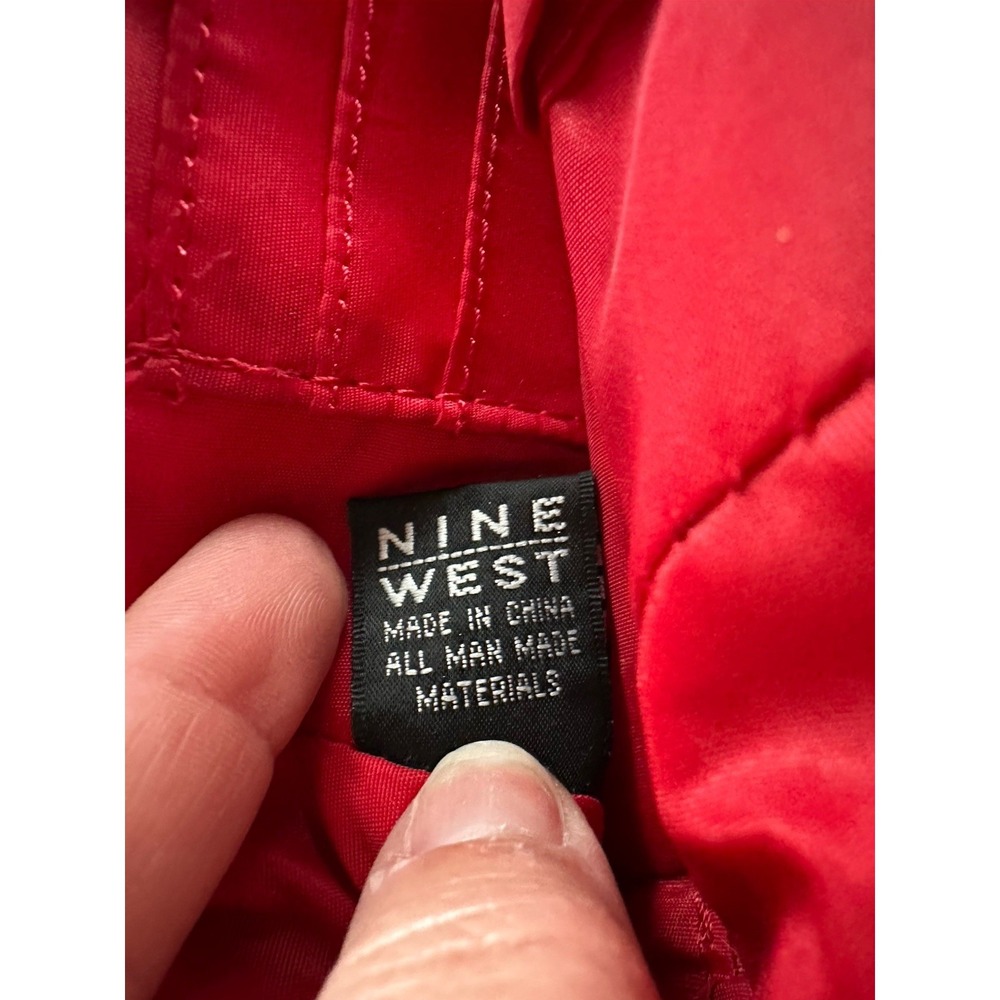 Vintage Nine West Y2K Black Red Handbag Small Purse Zip - Picture 15 of 16